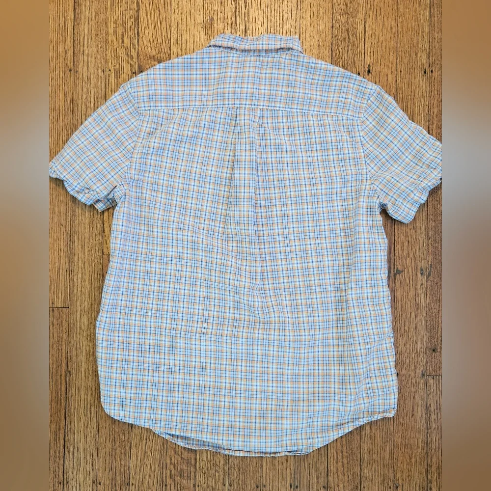 Ralph Lauren Boys Short Sleeve Plaid Button Up Size Large (14-16)